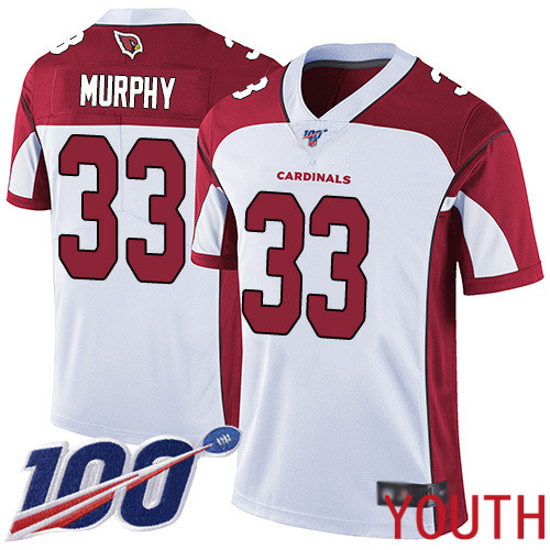Arizona Cardinals Limited White Youth Byron Murphy Road Jersey NFL Football #33 100th Season Vapor Untouchable->nfl t-shirts->Sports Accessory